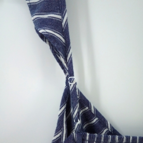 AEO Chambray Striped Crop Top Smocked Cotton Blend 2016 L American Eagle - Picture 8 of 16